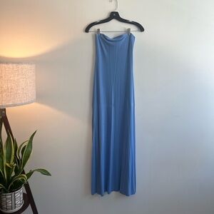 Blue Strapless Maxi Dress